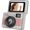 YUGSHNKFC Fotocamera portachiavi con schermo ruotato a 180 gradi e luce riempimento luminosità per fotografie in condizioni scarsa illuminazione Piccola fotocamera leggera