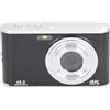 Masyrt Fotocamera Digitale da 48 MP, Fotocamera Compatta 4K Ultra HD con Zoom 16x, Schermo IPS, Messa a Fuoco Automatica, Anti-vibrazione, Doppio Obiettivo per Viaggi, Laurea, Cerimonia (Nera)