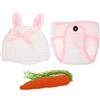 Ipetboom Set Cappello e Pantaloni da Coniglietto Uncinetto per Neonata, Accessori Fotografici Ragazzo Ragazza Orecchie e Coda, Abbigliamento Fotografia Ragazzo Ragazza Rosa e Arancione