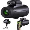 SweAtz Binocolo per adulti, telescopio monoculare resistente HD, obiettivo zoom ad alta potenza HD 12X50 con treppiede per smartphone, prisma Bak4 impermeabile con rivestimento FMC Mono Scope