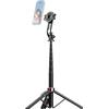 Generic Hanzete - Treppiede estensibile per telefono, lunghezza massima: 130 cm, con clip magnetica staccabile, otturatore remoto con vite da 1/4, treppiede per vlog, selfie live streaming, foto di gruppo e