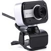 Fan TLJX Webcam 480P, Videocamera PC HD con Clip, Microfono Incorporato, Pixel 12,0 M, Rotazione a 360 ° per Computer Desktop Portatile, Plug And Play,Bianca