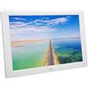 Septpenta Cornice Digitale da 12, 1 Pollici, Display LCD 1280X800 Pubblicità HD, Cornice Elettronica Multifunzionale per Foto Musica Video Bianco(EU)