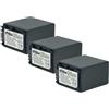vhbw 3x batteria compatibile con Sony FDR-AX33, FDR-AX100E, FDR-AX43, FDR-AX53 videocamera camcorder (2200mAh, 7,2V, Li-Ion) con infochip