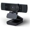 QijiaView Webcam 4K per PC e laptop, Ultral HD 4K, messa a fuoco automatica AI, supporto DZoom ed ePTZ, microfoni integrati con cancellazione del rumore e copertura scorrevole per la privacy per