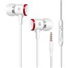 Luojuny Auricolari cablati Cuffie da corsa con cancellazione del rumore Auricolari in-ear Spina da 3,5 mm Cuffie con trasmissione stabile con microfono Basso Doppio driver per lo sport Bianco