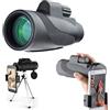 SweAtz Cannocchiale monoculare monoculare ad alta potenza 40X60 per il birdwatching Gioco sportivo da viaggio per concerti con treppiede adattatore per telefono, telescopio monoculare