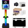 VANYA Magic Cabina fotografica DSLR da 15,6 pollici con fotocamera e stampa, portatile touch screen, selfie PhotoBooth, con luce RGB e custodia, per matrimoni, feste, celebrazioni, eventi（Black）