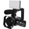 Annadue Videocamera 8K, Videocamera 8K 64MP HD con Zoom Digitale 18x con Touch Screen da 3,0 Pollici, Luce di Riempimento, Scheda di Memoria da 32 GB, Microfono per la Fotografia