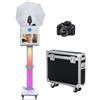 NEWESGOGO Macchina fotografica portatile per selfie da 15,6 pollici, touch screen, con luce RGB, per matrimoni, eventi, feste, con custodia da volo (macchina bianca con ombrello morbido, macchina+fotocamera)