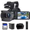 BAFEIYA Registratore per videocamera Vlogging con videocamera Videocamera digitale da 64 MP for la fotografia Full 4K 60FPS Videocamera Vlog Live Stream Webcam Messa a fuoco automatica Videoregistratore(128G