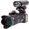 YFDGD Fotocamera DSLR Con Zoom Ottico 24X For La Fotografia Messa A Fuoco Automatica 33MP Videocamera Digitale HD 1080P A Tre Obiettivi For Esterni Scatta Nitida Fluida(16G SD Card,With Flashlight)