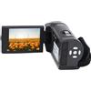 Asixxsix Videocamera Camcorder, Full HD 1080P Camcorder 16X Zoom Digital Video Camera con luce di riempimento LED, 1⁄4 pollici connettore filettato, 2,8 pollici schermo Camera