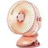 Flaroey Ventilatore A Clip da 6 Pollici Plug-In USB Ricaricabile Forte Energia Eolica Mini Ventilatore da Ufficio Portatile Muto per Desktop, Rosa Resistente