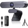 OUTFYT Webcam 4K DW50 Videocamera Web USB con messa a fuoco automatica microfono Webcamera HD telecomando for conferenze, streaming live, registrazione, Guardia del flusso
