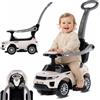 sun baby Auto a spinta per bambini 4in1, scivolo a partire da 1 anni, con clacson e musica, spazio per riporre i bagagli sotto il sedile (Bianco)