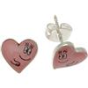 Plastoy Universal Trends p08214 - Barbapapà orecchini, a forma di cuore, argentati, Pink