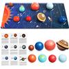 Parliky Puzzle Solare in Legno per Bambini Modellini dei Pianeti del Cosmo, Finemente Lavorato e Sicuro, per Giochi Scientifici Educativi