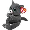 TY Beanie Bellies - Binx il Gattino Grigio con gli Occhioni Azzurri Glitter, i Coccolosi Animaletti di Peluche con il Pancino Morbido Originali Ty - 20 Cm - T41501