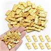 HOMICO 100 pezzi piccoli finti lingotti d'oro per artigianato casa delle bambole miniature mini lingotti d'oro per casa delle bambole giardino fatato micro decorazione paesaggistica