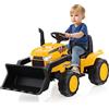 RELAX4LIFE Escavatore Elettrica per Bambini 12V con Benna di Scavo Regolabile, Musica, Clacson, Fari, USB, Soft Start, Telecomando, Portata fino a 30 kg, per Bambini 3-8 Anni, 2,5-3,5 km/h