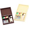 SUPVOX Scatola Da 2 Set Cavalletto Per Dipingere La Casa Delle Bambole Mini Kit Di Pittura Kit Per Dipingere La Casa Delle Bambole Tute Nere Miniatura Scatola Di Pittura Di Legno Ob11