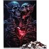 SIBREA puzzle per adulti teschio cuore Puzzle divertenti per adulti Puzzle in legno da 1000 pezzi per adulti e bambini Attività per la famiglia Dimensioni: 50x75 cm