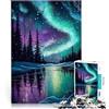 LKASGCBY puzzle 1000 pezzi per adulti Aurora boreale Aiuta il cervello ad allenare i giocattoli che creano dipendenza per coltivare la pazienza grande regalo 75x50cm