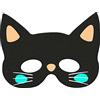 Folat 67990 Maschera Halloween Gatto nero - Happy Halloween, Halloween Decorazione