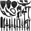 MetaHrystynx Set di 24 blocchi di costruzione Dark Arms, accessori per armeria a tema scuro per costruzioni personalizzate, perfetti per progetti MOC e collezionisti medievali