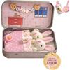 Generico Giocattoli Coniglietto Pasquale Abbraccio in Scatola, Coniglietto Tascabile, Mummia Di Peluche Pasquale E Coniglietti in Scatola Di Latta Tascabile, Bambola Di Coniglio Morbida Fatta a Mano(Pink)