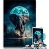 ZKYUBEK Puzzle per adulti La luna e l'elefante, puzzle da 1000 pezzi per adolescenti, regali, collezione di artisti, belle arti per età 14 anni in su (38x26cm)