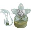 DLM Bomboniere DLM-A1488 Bomboniera Lampada a led cm 9x9x9 con icona a Cuore Sacra Famiglia su fiore in Cristallo brillante completa di scatola utile per Matrimonio Comunione Cresima Battesimo