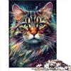 AITEXI Puzzle con gatto siberiano dipinto per bambini Puzzle per adulti Puzzle da 1000 pezzi per bambini piccoli ragazzi ragazze ottimo regalo per adulti 1000 pezzi （26x38 cm）