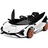 COSTWAY Macchina Elettrica Lamborghini per Bambini da 12V, Veicolo Elettrico con Luci LED MP3 Telecomando, Fino a 5km/h, +3 Anni (Bianco)