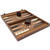 The Regency Chess Company The Manopoulos - Set da backgammon grande, in legno di noce, nero e quercia, con coppe deluxe in vinile