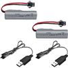 AMZZN 2PCS 3.7V 2000mAh 15C 1S Lipo batteria con SM-2P spina e cavo di ricarica USB per DE44 DE45 DE68 RC auto, camion RC Buggy RC barca batteria di ricambio