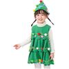 NaLatia Vestiti per natale Ragazze Albero di Natala Costume, Accessori Abbigliamento,Cappello vestito dell'albero di Natale,Spettacolo Natala Cosplay Dress Up 1-12 anni