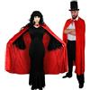 I LOVE FANCY DRESS LTD Set di costumi da vampiro per Halloween per coppie - Abito lungo nero da donna e mantello in velluto con cappuccio | Cappello a cilindro + mantello rosso | Zanne da vampiro, trucco per il viso, sangue
