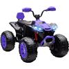 AIYAPLAY Quad elettrico da 24 V, per bambini, con funzione avanti, retromarcia, 4 ruote ammortizzate, fari, porta USB e MP3, veicolo per bambini a 2 posti, 4 - 6,5 km/h, per 3 - 8 anni, viola