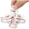 Odoria 1/12 Servizio in Miniatura Accessori Casa Bambole, Ghirlanda Rosa