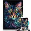 LKSDCBOT Puzzle da 2000 pezzi per adulti Gatto Maine Coon Fanciful Fatto di carta，per età 14+ Gioco impossibile Idee regalo。misurare：70x100cm/27.5x39.3pollice