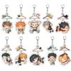 JUSONGKWCP 10 Pcs Hinata Shoyo Oikawa Tooru Portachiavi Anime Haikyu Figure Carino Portachiavi Ciondolo Acrilico Keychain Borsa Deco