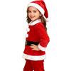 Achimlt 3 Pezzi Vestito Babbo Natale Bambino Bambina in Velluto Costume di Natalizi con Cappotto Pantaloni Cappello, Elegante Vestito Natale Bambina per Feste Cosplay Natalizi Regalo
