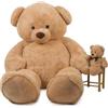 UFFA Orso Peluche Gigante 240 cm Beige con Fiocco - Orsacchiotto Peluche Grande