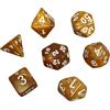 Chessgammon Set di dadi DND color oro marmorizzato, 7 pezzi, dadi per gioco a rotolo, dadi