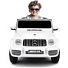 BabyCar Mercedes G63 Sport | Macchina per Bambini Elettrica Telecomandata 12V con 2 Motori 25W | Auto Elettrica per Bambini con Sedile in Pelle, Porte Apribili, USB | Licenza Ufficiale | Bianco, MP3