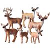 Flormoon Figure Di Animali, 6 Figurine Di Animali Del Bosco in Plastica, Statuine Di Cervi in Per Feste Dei Favori, Giocattoli Educativi Per Bambini