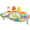 Fierudeng Tavolo Attività Centro Giochi | Gioco Educativo in Legno con Tamburo e ,Giocattolo Educativo Sensoriale Musicale Divertente +2 Anni
