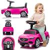 sun baby Macchinina Cavalcabile per Bambini, Macchina a spinta da 12 mesi, volante audio, sedile con schienale, vano portaoggetti sotto il sedile, protezione antiribaltamento (Rosa)